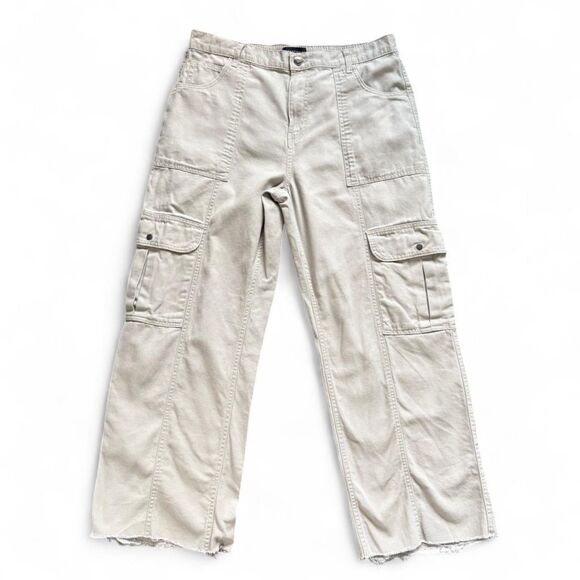 Women's Aeropostale Khaki Utility Cargo Baggy Pants with Raw Hem size XL - Picture 1 of 9